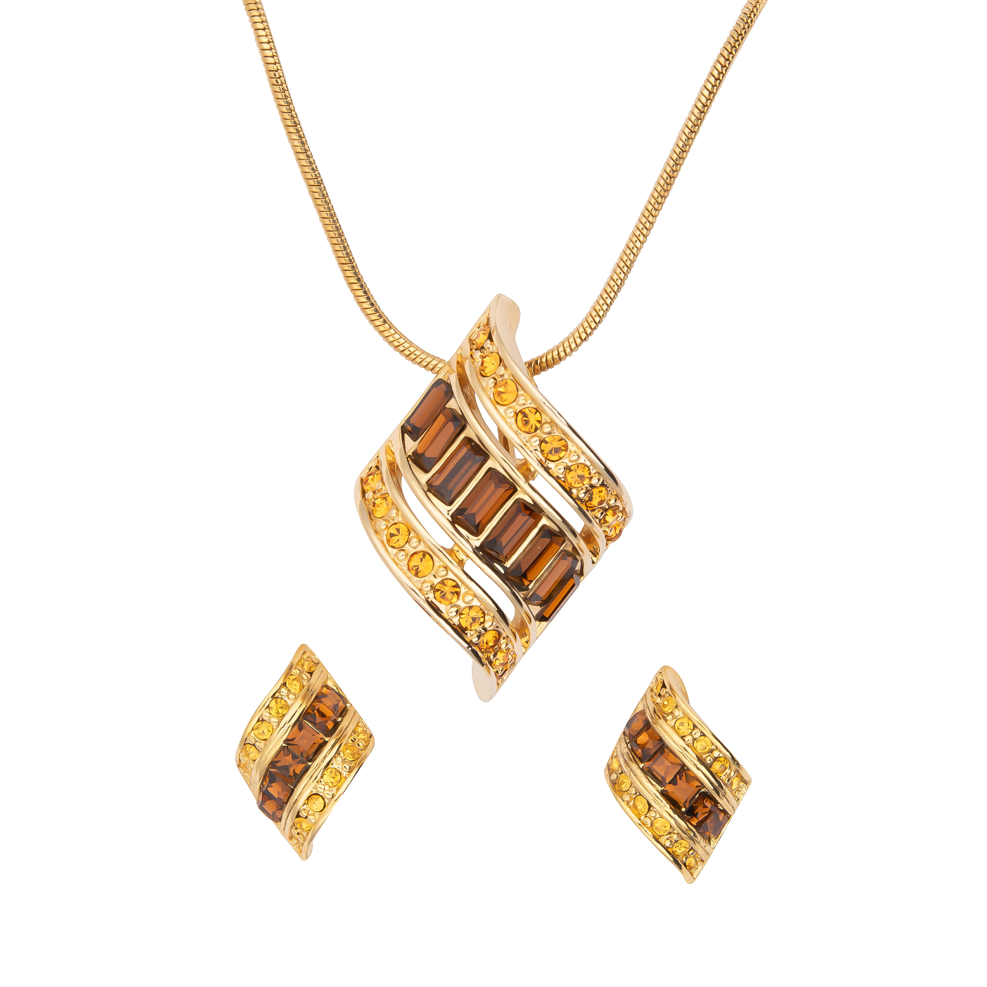 K.V. Fuchs Design Schmuck Damen Set Halskette und Ohrringe mit Zirkonia »Set-3310«