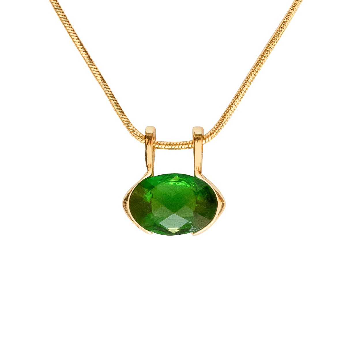K.V. Fuchs Design Schmuck Damen Halskette in gold mit Schmuckstein in grün »Aqua«