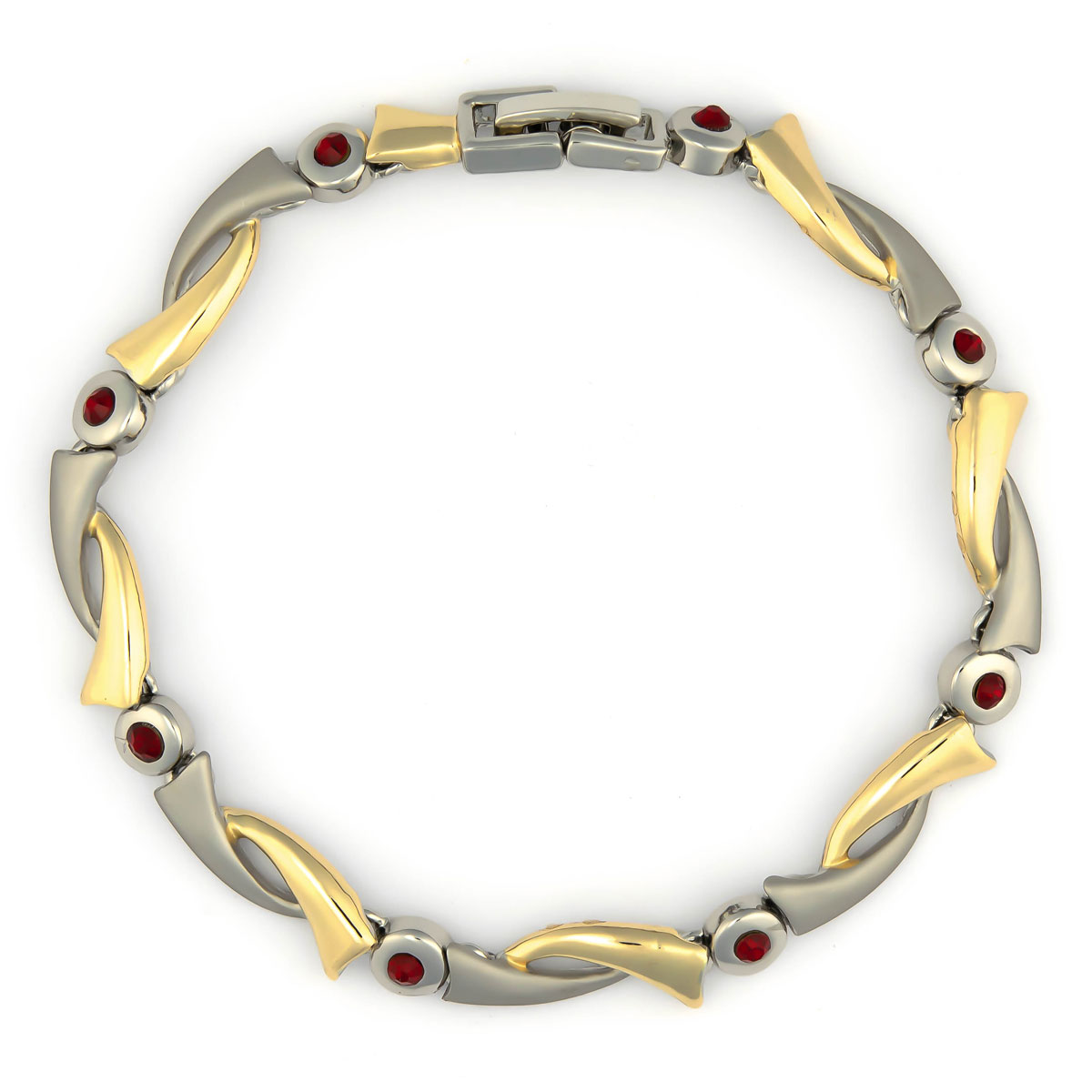 K.V. Fuchs Design Schmuck Damen Armband in bicolor-gold-silber mit Zirkonia in rot »A-22-33« K.V. Fuchs Design Schmuck Damen Armband in bicolor-gold-silber mit Zirkonia in rot »A-22-33«