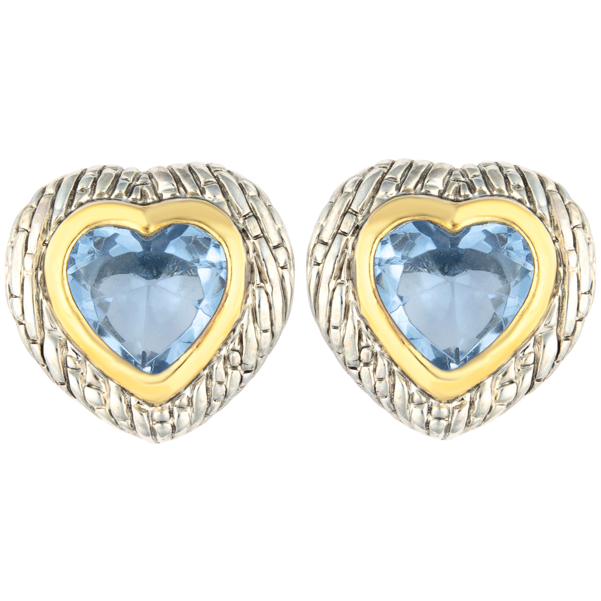 K.V. Fuchs Design Schmuck Damen Herz Ohrstecker Vintage-Look in bicolor, gold, silber mit Schmuckstein in blau »O-1913« K.V. Fuchs Design Schmuck Damen Herz Ohrstecker Vintage-Look in bicolor, gold, silber mit Schmuckstein in blau »O-1913«