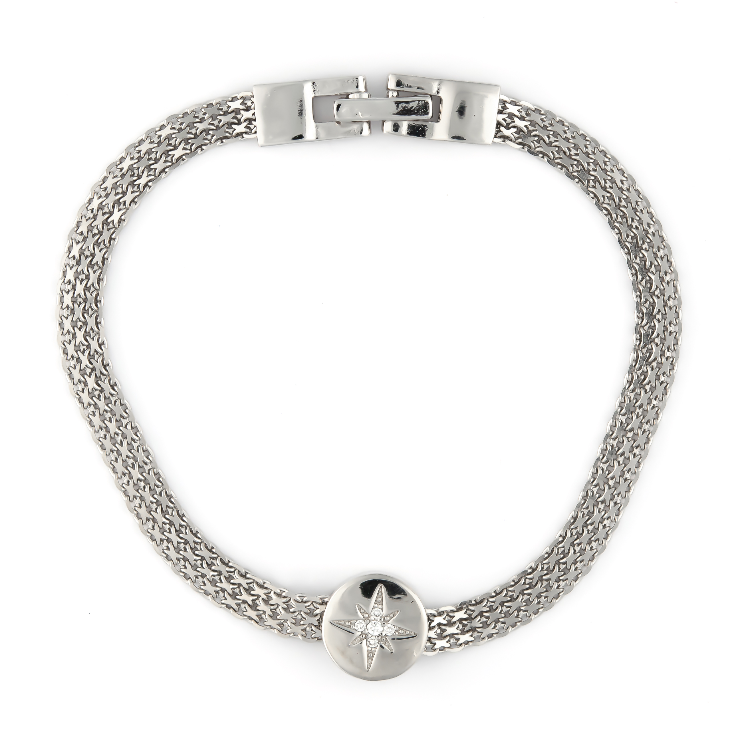 K.V. Fuchs Design Schmuck Damen Silberarmband 925 Sterling Silver mit Kreis und Stern mit Zirkonia in weiß »A-49-01« K.V. Fuchs Design Schmuck Damen Silberarmband 925 Sterling Silver mit Kreis und Stern mit Zirkonia in weiß »A-49-01«