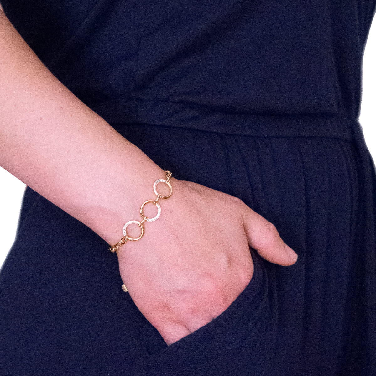 K.V. Fuchs Design Schmuck Damen Armband in gold mit Zirkonia in weiß »A-22-38«