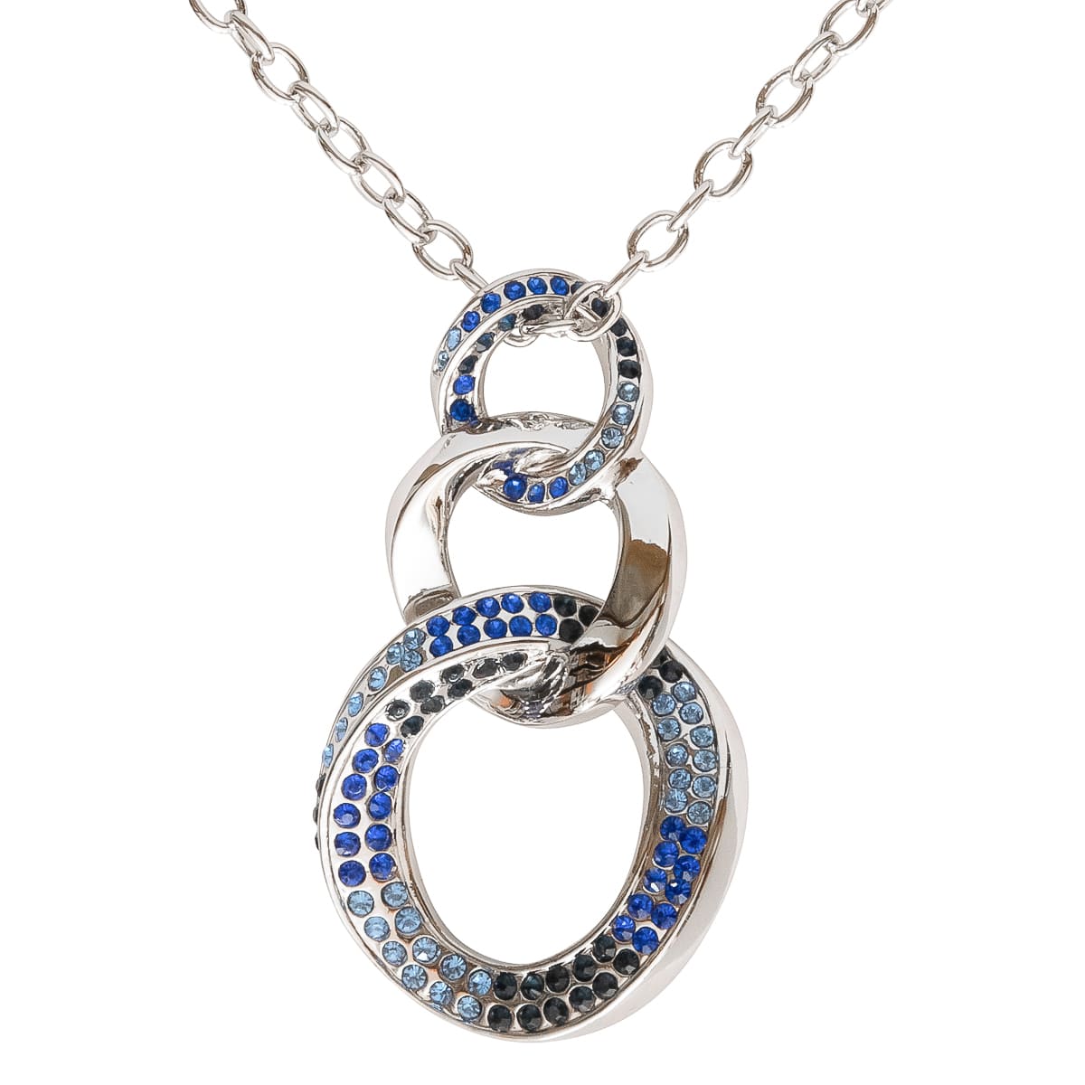 K.V. Fuchs Design Schmuck Damen Halskette in silber, Kreise mit Zirkonia in blau »K-2924« K.V. Fuchs Design Schmuck Damen Halskette in silber, Kreise mit Zirkonia in blau »K-2924«