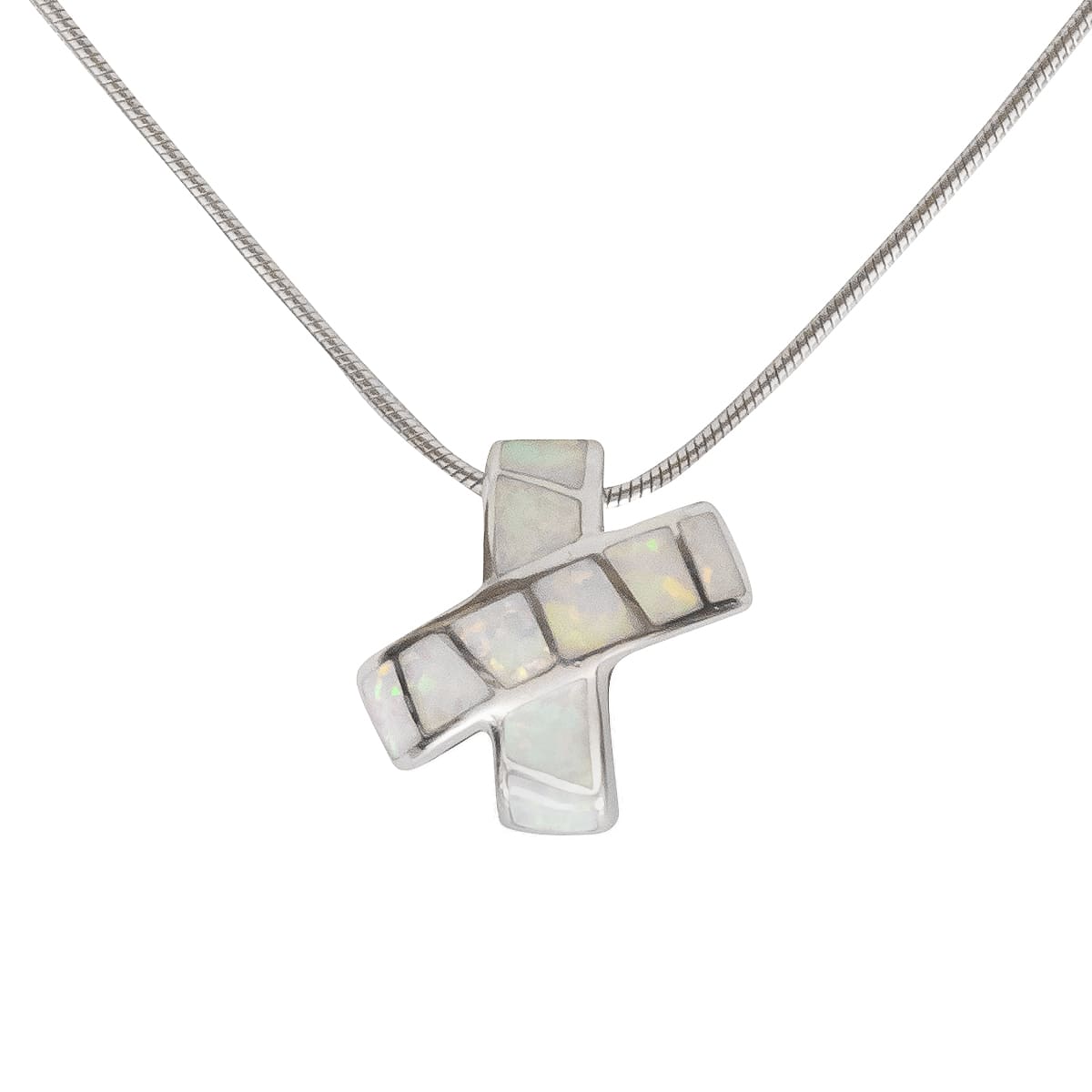 K.V. Fuchs Design Schmuck Damen Silberkette 925 Sterling Silver mit Recon-Opal Anhänger in weiß »OP-7901« K.V. Fuchs Design Schmuck Damen Silberkette 925 Sterling Silver mit Recon-Opal Anhänger in weiß »OP-7901«