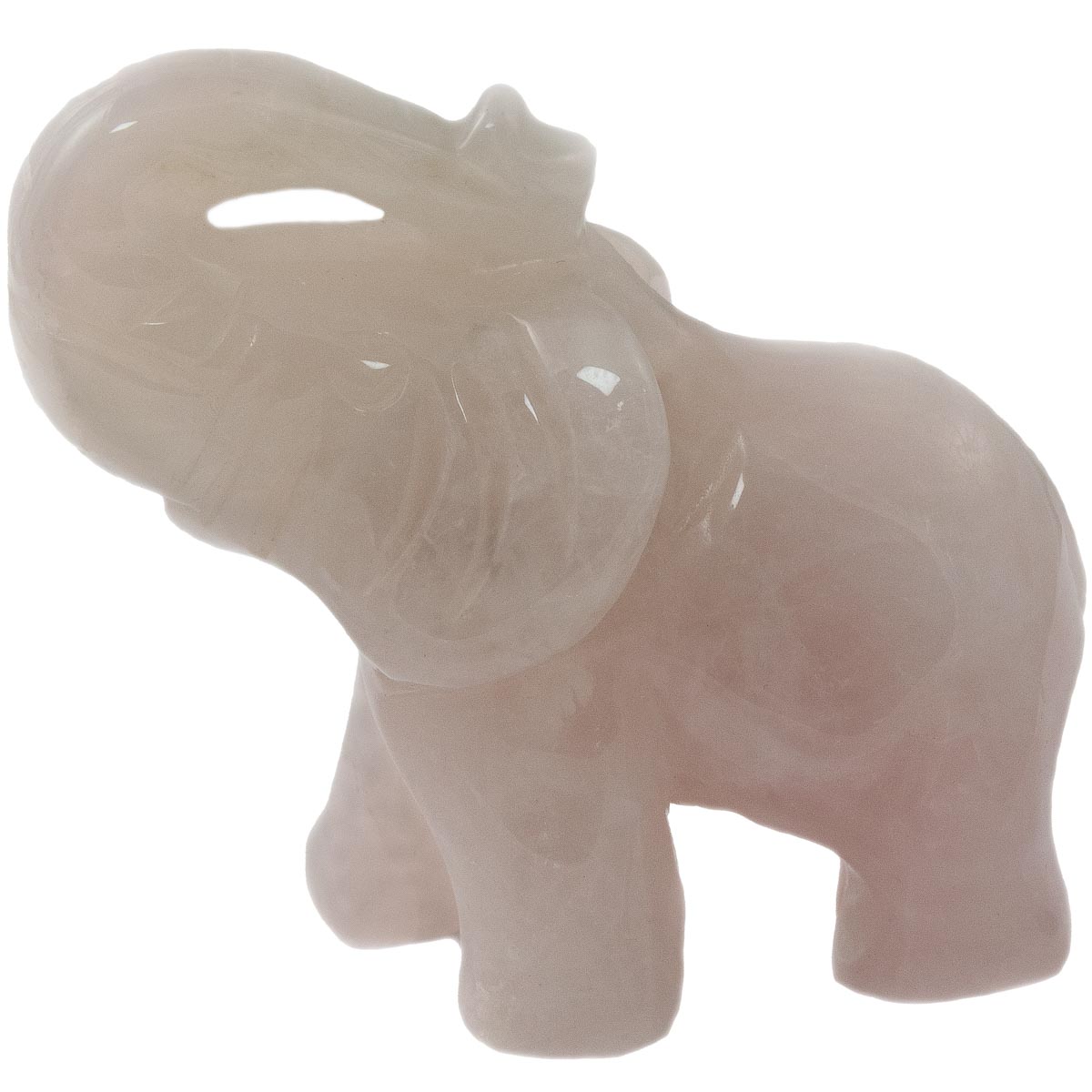 Edelstein-Figur Elefant E-11 Rosenquarz