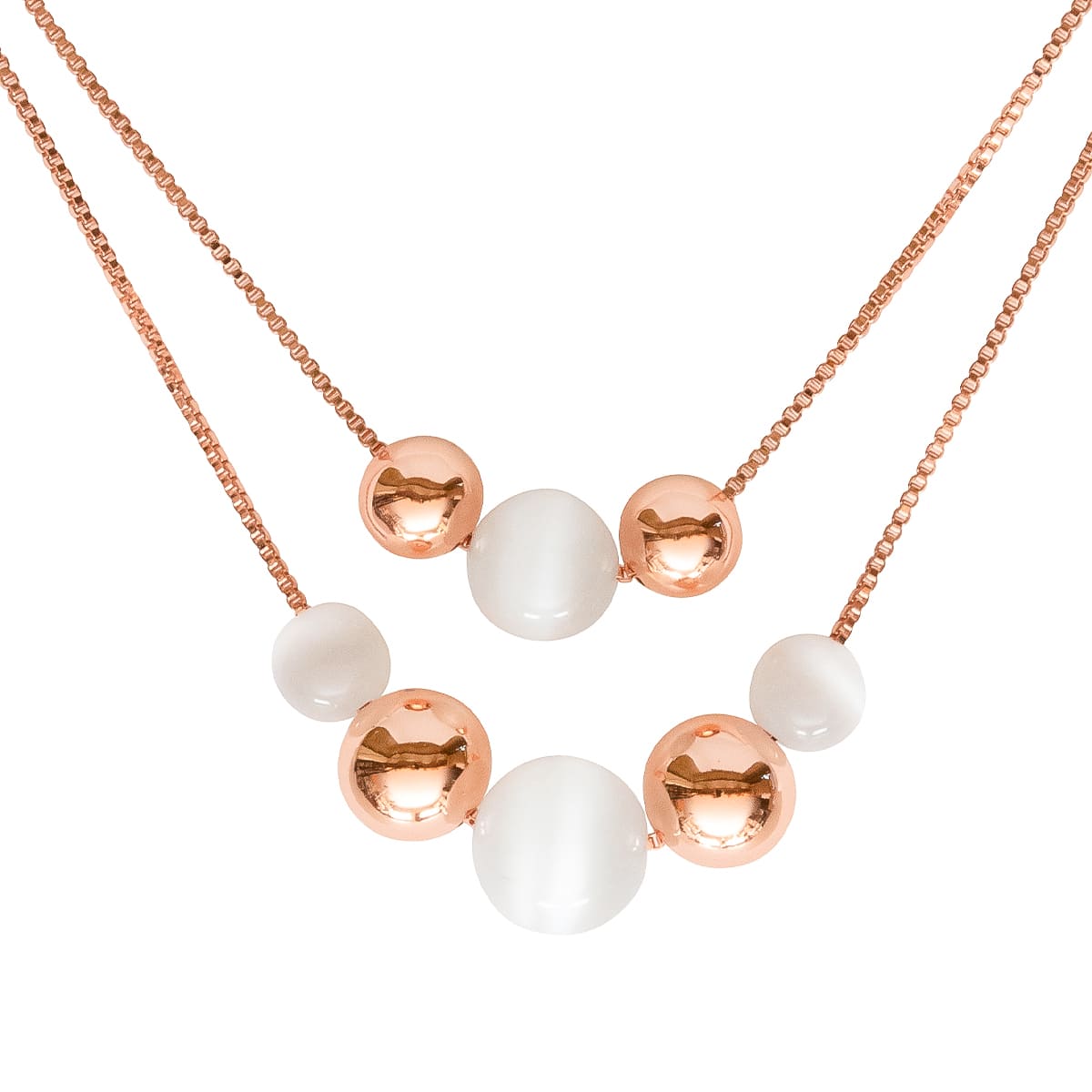 K.V. Fuchs Design Schmuck Damen Halskette in rotgold, Kugeln abwechselnd in rotgold und schimmerndem weiß »K-2903« K.V. Fuchs Design Schmuck Damen Halskette in rotgold, Kugeln abwechselnd in rotgold und schimmerndem weiß »K-2903«