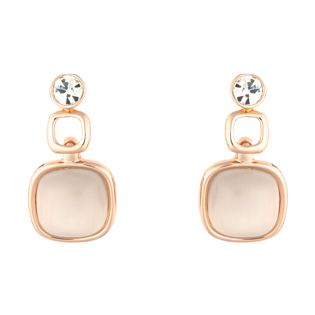 K.V. Fuchs Design Schmuck Damen Ohrstecker in rotgold mit Schmucksteinen in mondstein und Zirkonia in weiß »O-1515« K.V. Fuchs Design Schmuck Damen Ohrstecker in rotgold mit Schmucksteinen in mondstein und Zirkonia in weiß »O-1515«