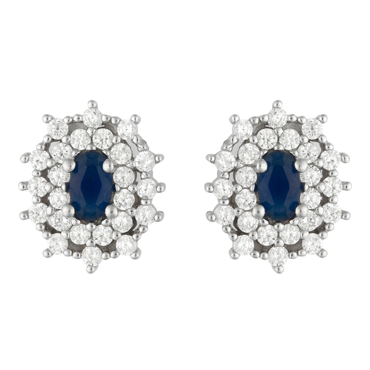 K.V. Fuchs Design Schmuck Damen Silber Ohrstecker 925 Sterlingsilber mit Schmucksteinen in blau, weiß »O-ZI-4906« K.V. Fuchs Design Schmuck Damen Silber Ohrstecker 925 Sterlingsilber mit Schmucksteinen in blau, weiß »O-ZI-4906«