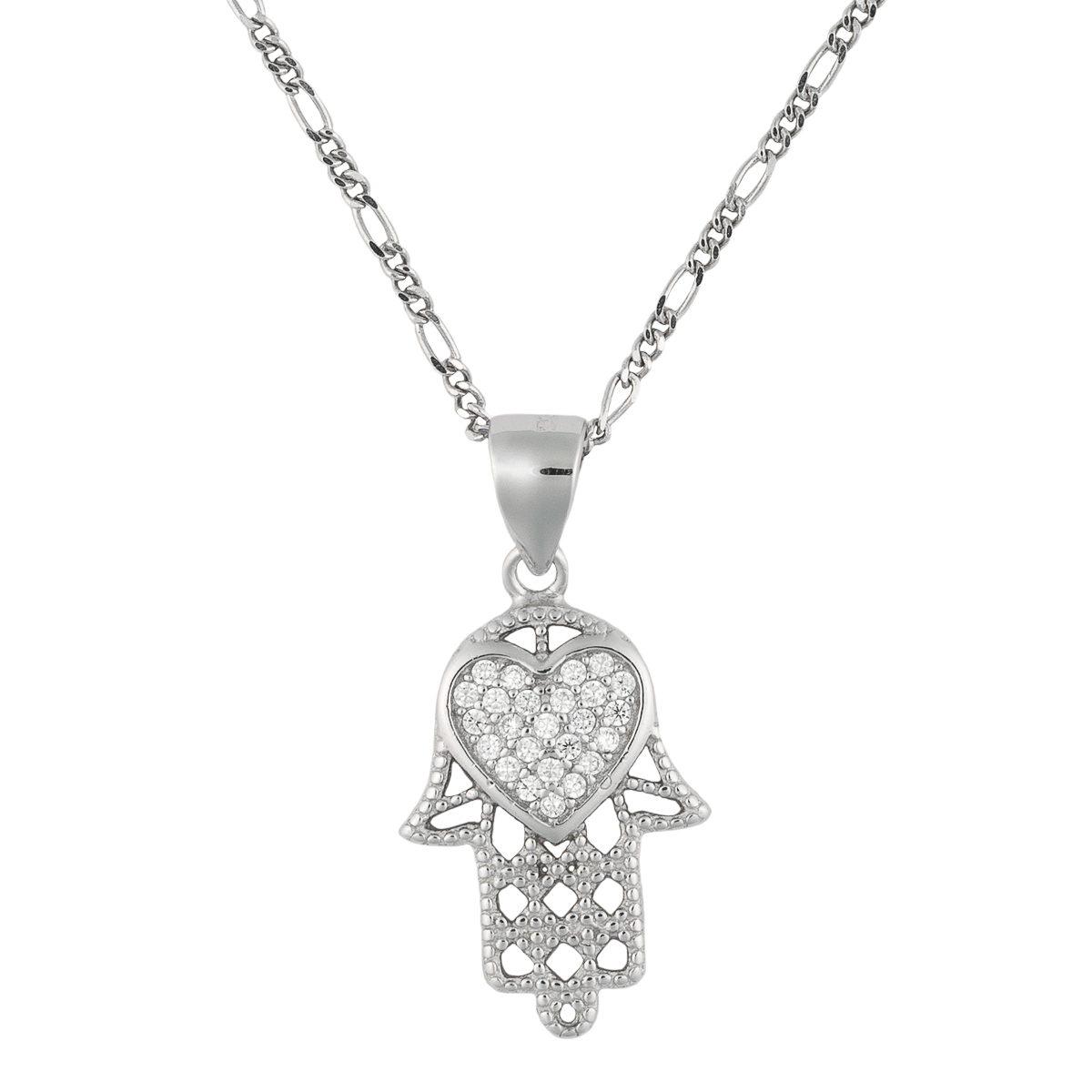 K.V. Fuchs Design Schmuck Damen Schützende Hand der Fatima Silberkette und Anhänger 925 Sterling Silver mit Zirkonia in weiß »ZI-5914« K.V. Fuchs Design Schmuck Damen Schützende Hand der Fatima Silberkette und Anhänger 925 Sterling Silver mit Zirkonia in weiß »ZI-5914«