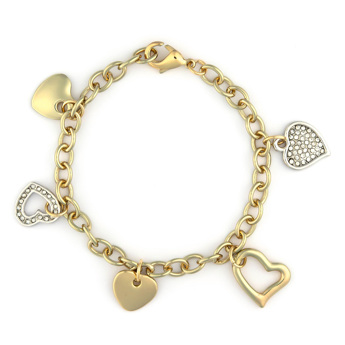 K.V. Fuchs Design Schmuck Damen Bettelarmband mit Herzen in gold mit Zirkonia in weiß »A-22-08« K.V. Fuchs Design Schmuck Damen Bettelarmband mit Herzen in gold mit Zirkonia in weiß »A-22-08«