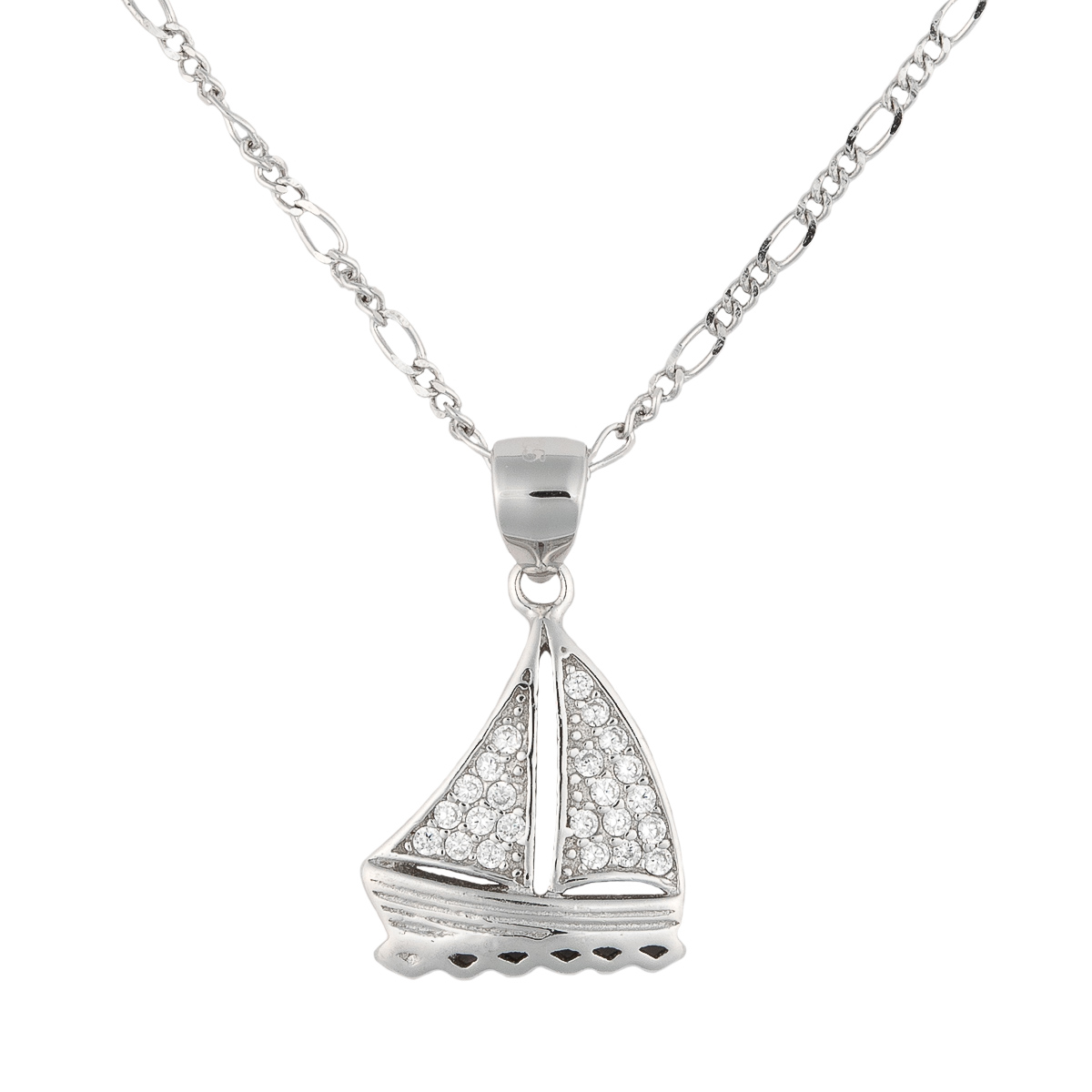 K.V. Fuchs Design Schmuck Damen Schiff Silberkette und Anhänger 925 Sterling Silver mit Zirkonia in weiß »ZI-5918« K.V. Fuchs Design Schmuck Damen Schiff Silberkette und Anhänger 925 Sterling Silver mit Zirkonia in weiß »ZI-5918«