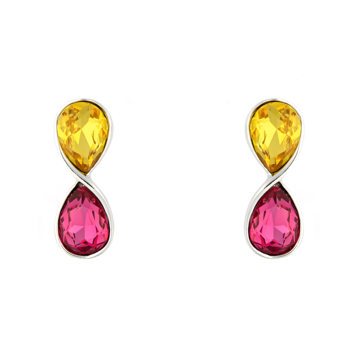 K.V. Fuchs Design Schmuck Damen Ohrstecker in silber mit Schmucksteinen in gelb, pink »O-1513« K.V. Fuchs Design Schmuck Damen Ohrstecker in silber mit Schmucksteinen in gelb, pink »O-1513«