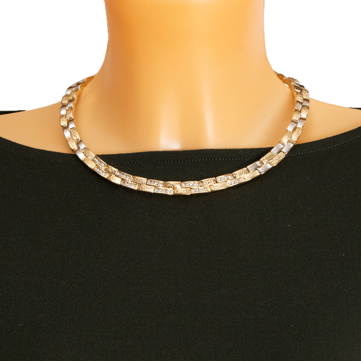 K.V. Fuchs Design Schmuck Damen Collier in bicolor, gold, silber mit Zirkonia in weiß »Classic 5012«
