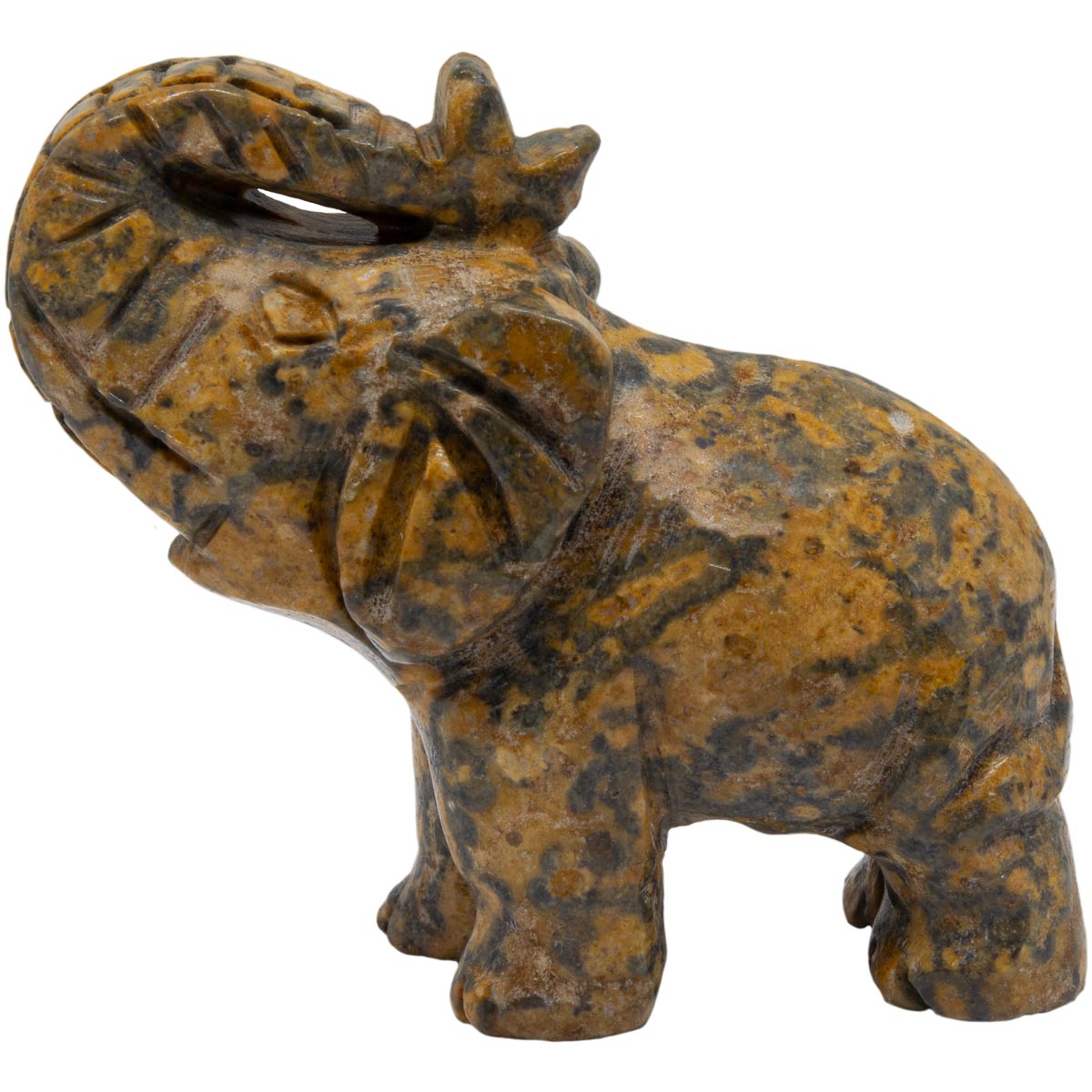 Edelstein-Figur Elefant E-27 Leopard Skin Jasper Edelstein-Figur Elefant E-27 Leopard Skin Jasper