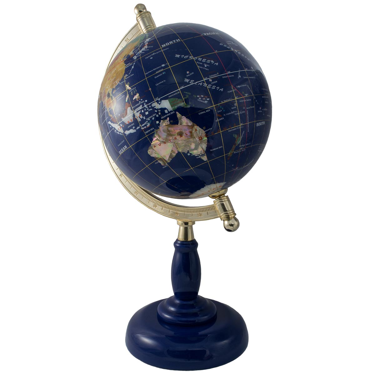 Edelstein-Globus 220mm Einfuß Blau Edelstein-Globus 220mm Einfuß Blau