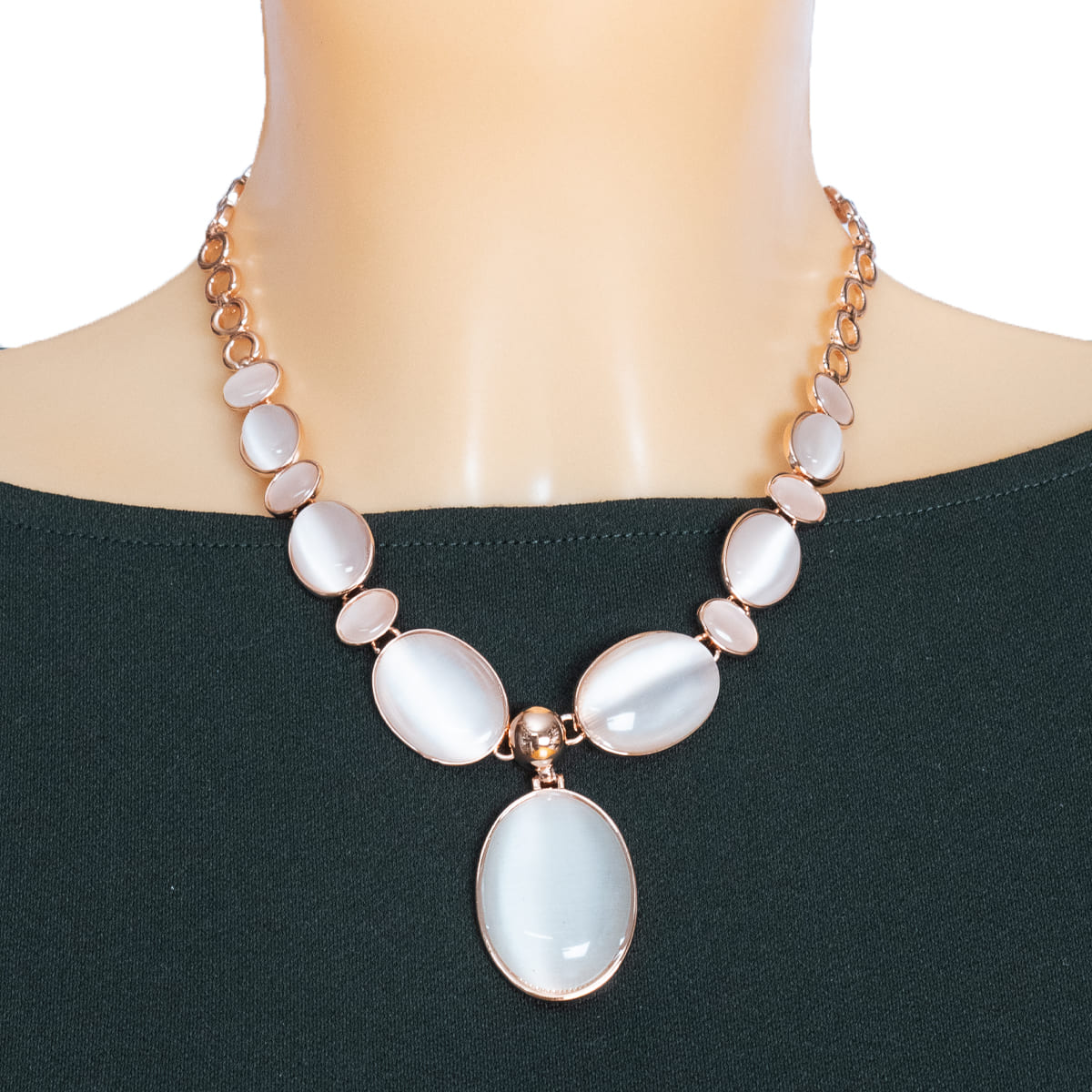 K.V. Fuchs Design Schmuck Damen Collier in rotgold mit Schmucksteinen in blau, gelb, mondstein, orange »Classic 5011«