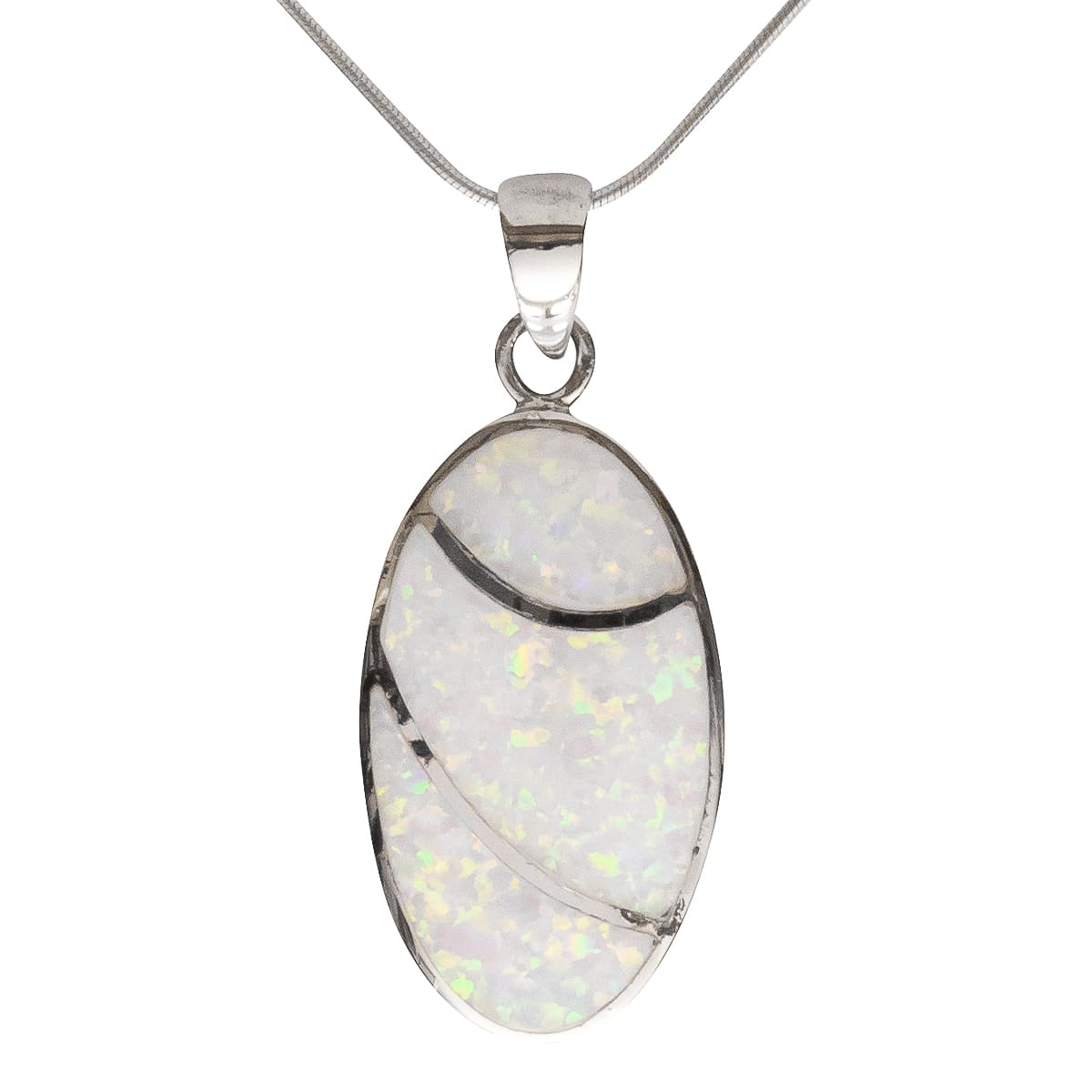 K.V. Fuchs Design Schmuck Damen Silberkette 925 Sterling Silver mit Recon-Opal Anhänger in weiß »OP-7907« K.V. Fuchs Design Schmuck Damen Silberkette 925 Sterling Silver mit Recon-Opal Anhänger in weiß »OP-7907«