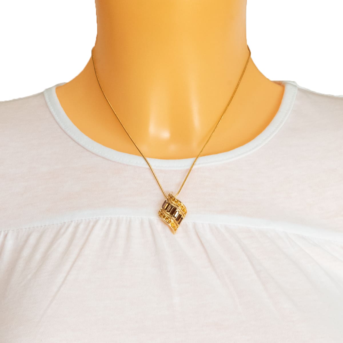 K.V. Fuchs Design Schmuck Damen Halskette in gold mit Schmucksteinen in braun »K-1904«