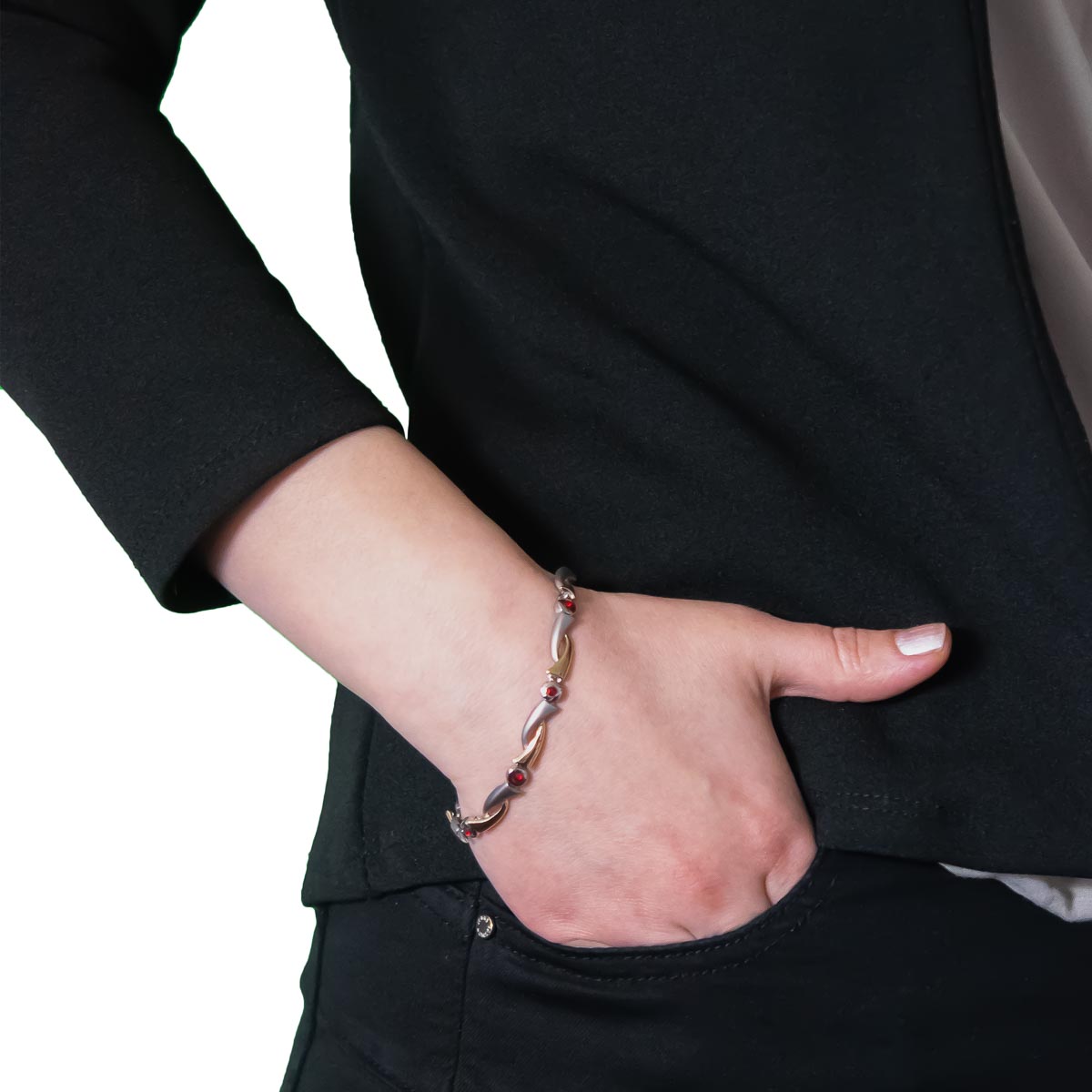 K.V. Fuchs Design Schmuck Damen Armband in bicolor-gold-silber mit Zirkonia in rot »A-22-33« K.V. Fuchs Design Schmuck Damen Armband in bicolor-gold-silber mit Zirkonia in rot »A-22-33«