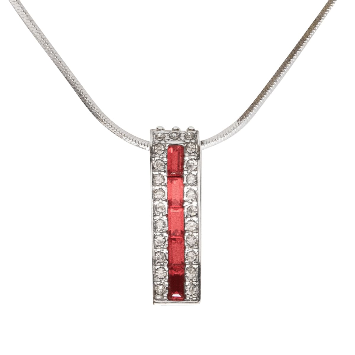 K.V. Fuchs Design Schmuck Damen Halskette in silber mit Schmucksteinen in rot und Zirkonia in weiß »K-1701«