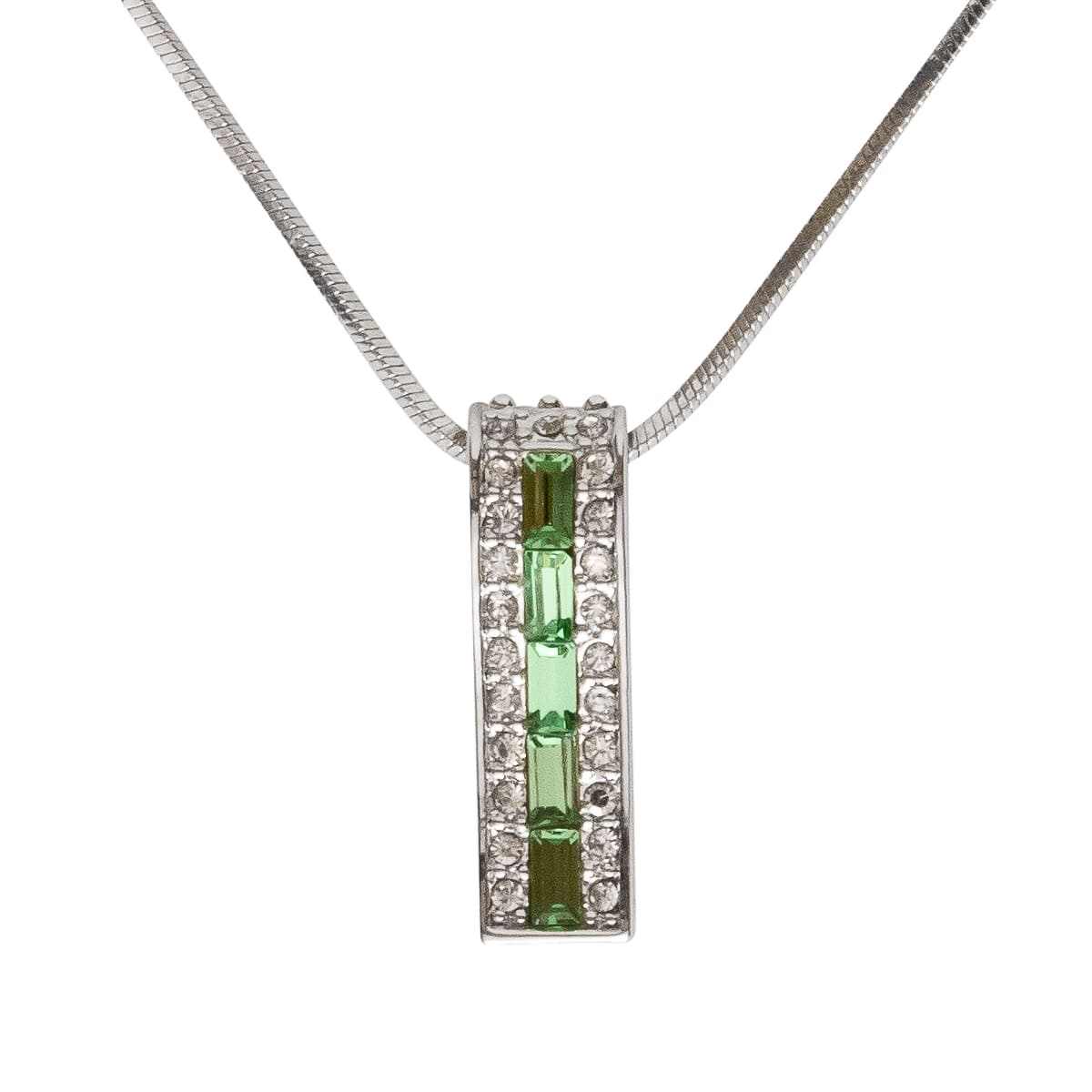 K.V. Fuchs Design Schmuck Damen Halskette in silber mit Schmucksteinen in grün und Zirkonia in weiß »K-1701«