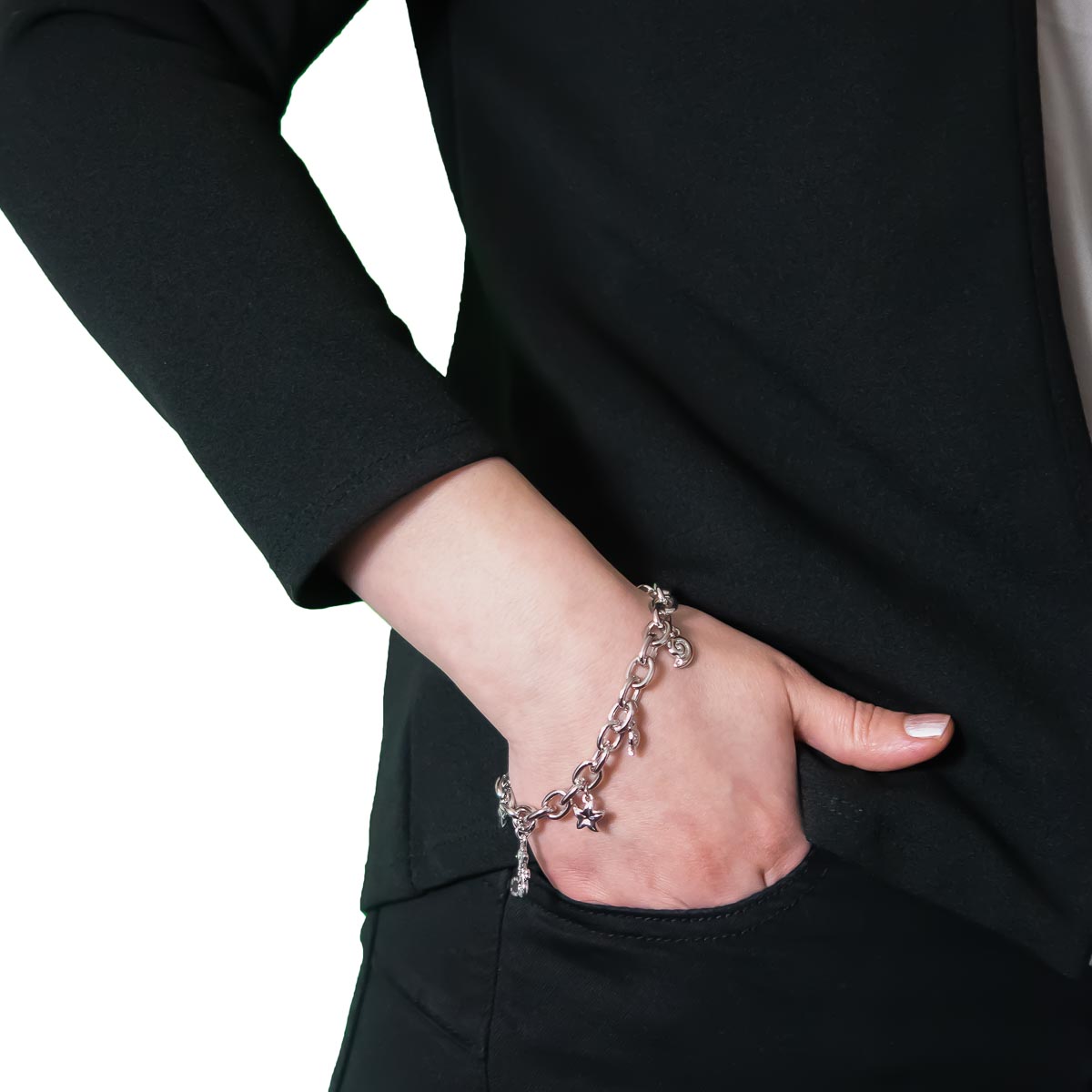 K.V. Fuchs Design Schmuck Damen Bettelarmband mit Muschel-Seepferd-Seestern-Schildkröte in silber »A-22-25« K.V. Fuchs Design Schmuck Damen Bettelarmband mit Muschel-Seepferd-Seestern-Schildkröte in silber »A-22-25«