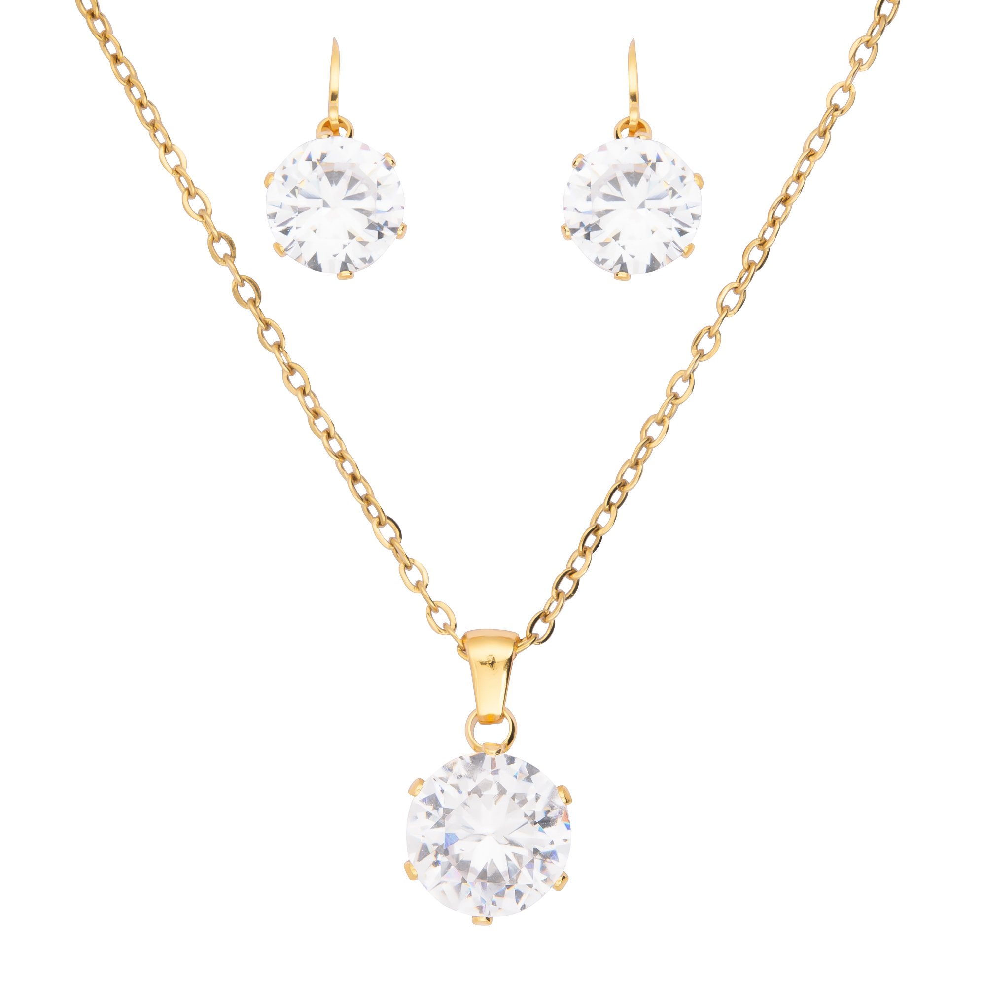 K.V. Fuchs Design Schmuck Damen Edelstahl Set mit Anhänger und Ohrstecker mit Zirkonia »ED-Set-5901« K.V. Fuchs Design Schmuck Damen Edelstahl Set mit Anhänger und Ohrstecker mit Zirkonia »ED-Set-5901«