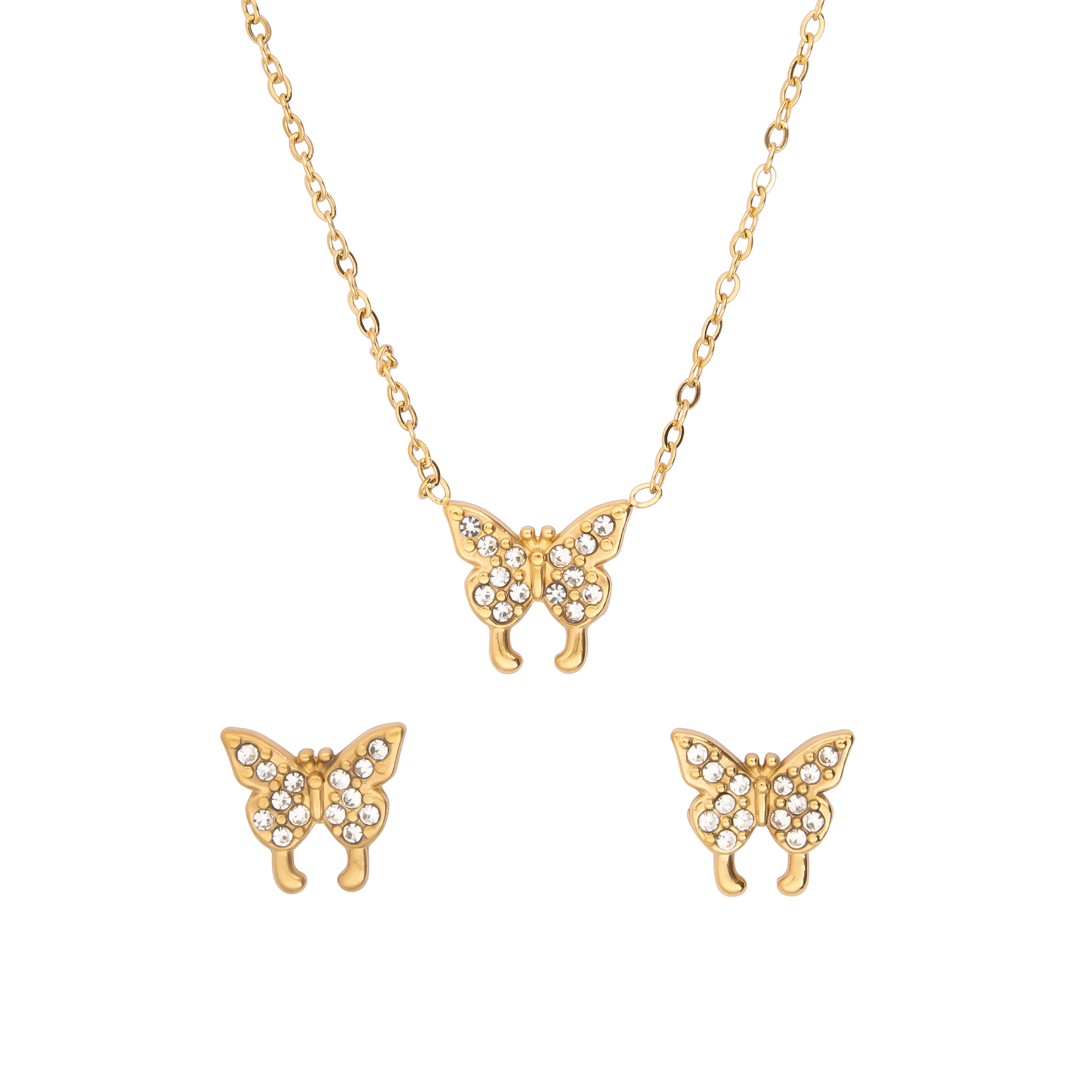 K.V. Fuchs Design Schmuck Damen Edelstahl Set mit Anhänger und Ohrstecker mit Zirkonia »ED-Set-3905«