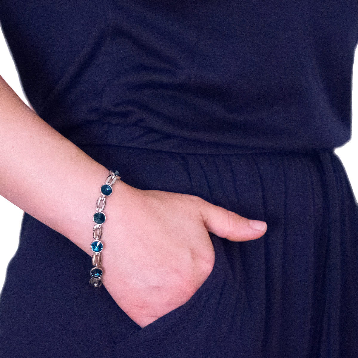 K.V. Fuchs Design Schmuck Damen Armband in silber mit Schmucksteinen in blau »A-29-07«